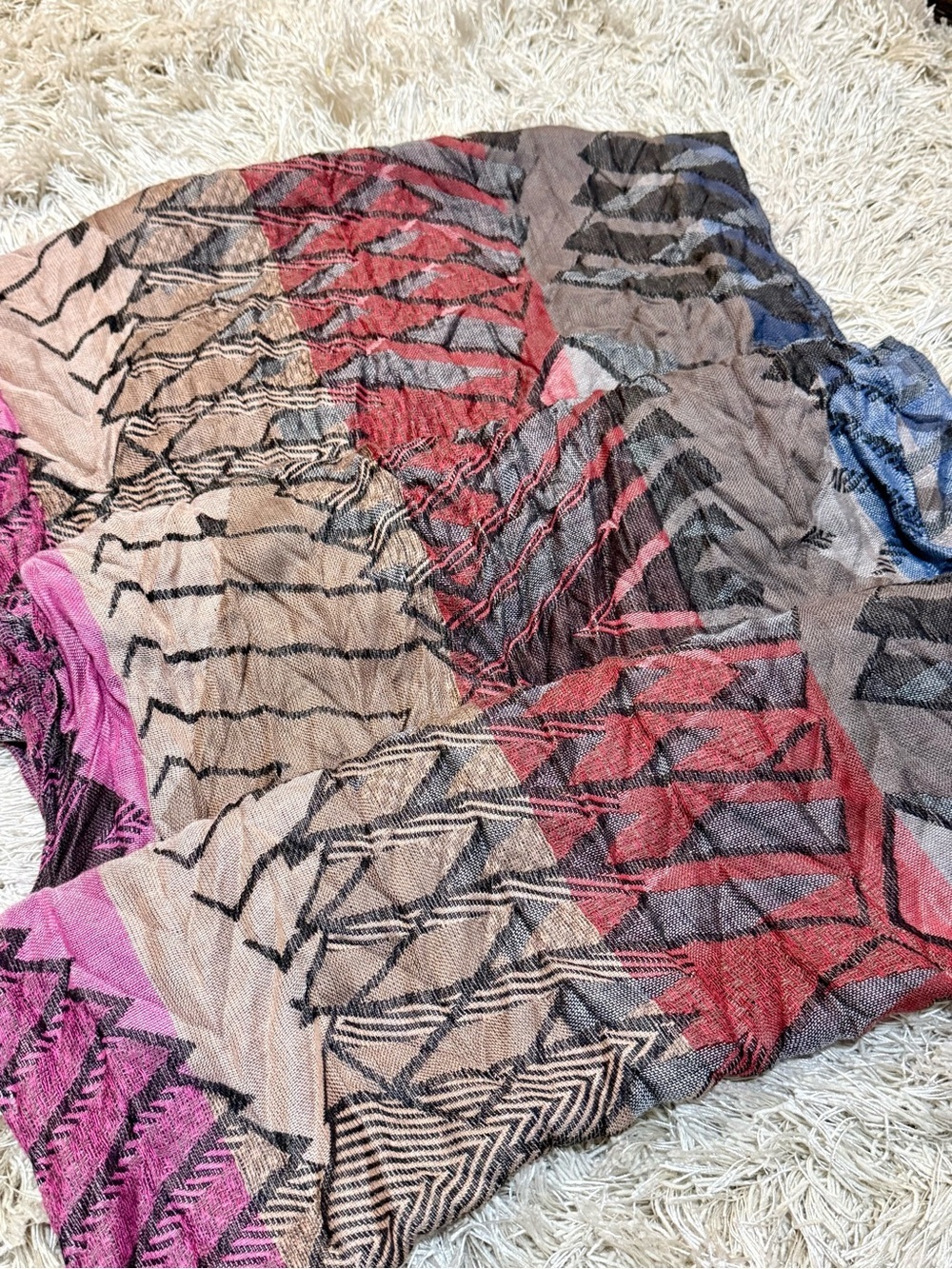 Boho Multicolor Infinity Scarf Geometric Tribal Print Lightweight Wrap Nordstrom - Picture 3 of 8